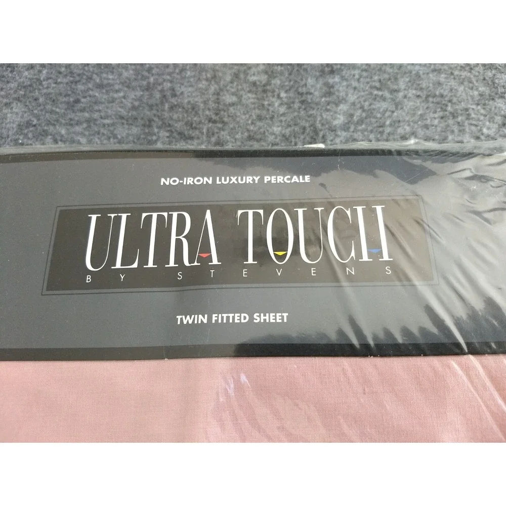 Stevens Ultra Touch Fitted‎ Twin Sheet Luxury Percale Antique Rose No Iron NOS